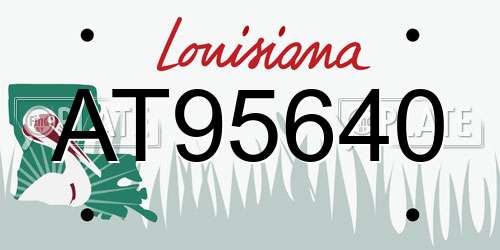 AT95640 Louisiana License Plate