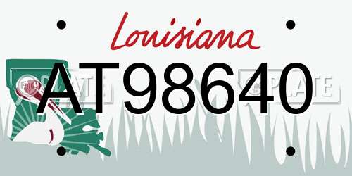AT98640 Louisiana License Plate