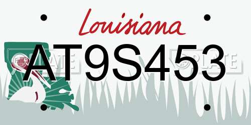 AT9S453 Louisiana License Plate