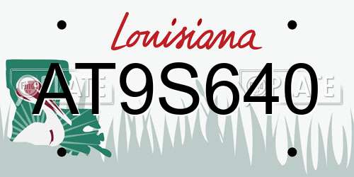 AT9S640 Louisiana License Plate