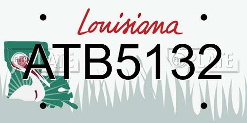 ATB5132 Louisiana License Plate