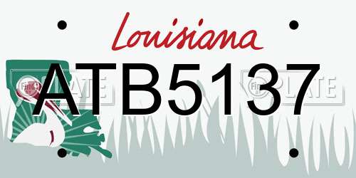 ATB5137 Louisiana License Plate