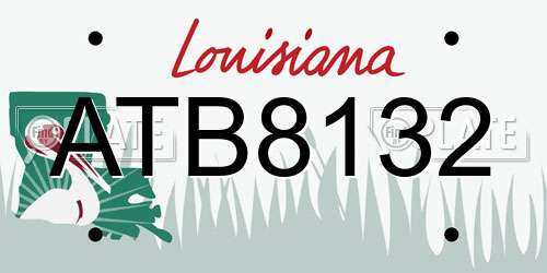 ATB8132 Louisiana License Plate