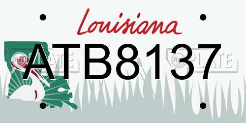ATB8137 Louisiana License Plate