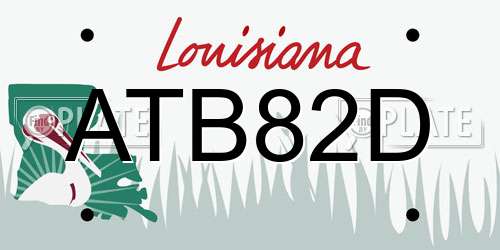 ATB82D Louisiana License Plate