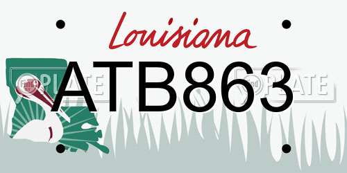 ATB863 Louisiana License Plate
