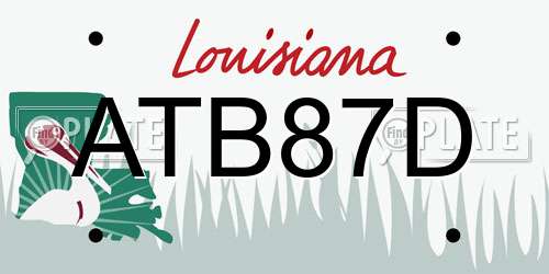 ATB87D Louisiana License Plate