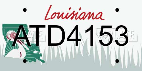 ATD4153 Louisiana License Plate