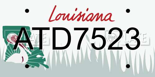 ATD7523 Louisiana License Plate