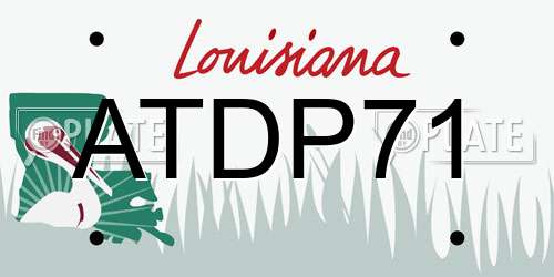 ATDP71 Louisiana License Plate