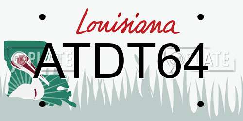 ATDT64 Louisiana License Plate