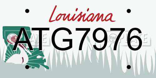 ATG7976 Louisiana License Plate