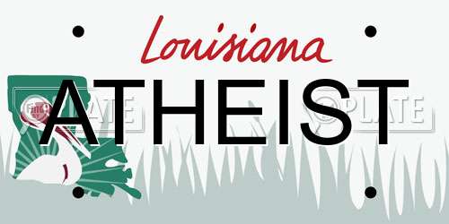 ATHEIST Louisiana License Plate