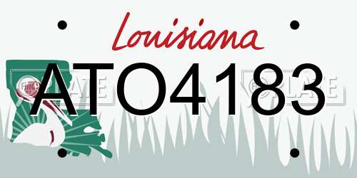 ATO4183 Louisiana License Plate