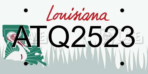 ATQ2523 Louisiana License Plate