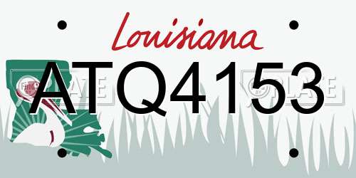 ATQ4153 Louisiana License Plate