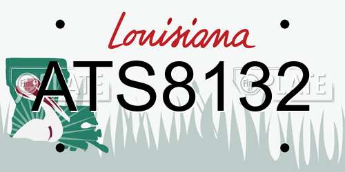 ATS8132 Louisiana License Plate