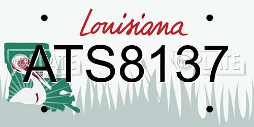 ATS8137 Louisiana License Plate