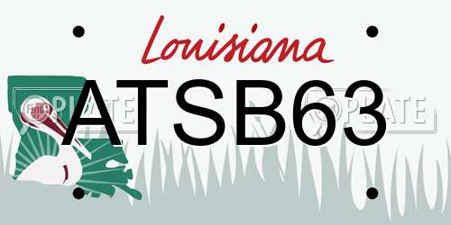 ATSB63 Louisiana License Plate