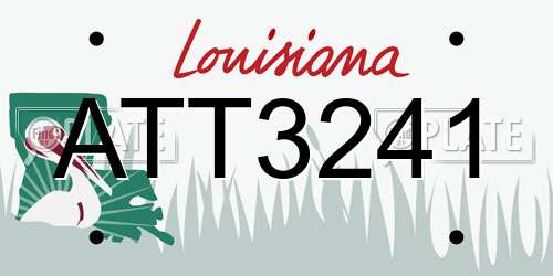 ATT3241 Louisiana License Plate
