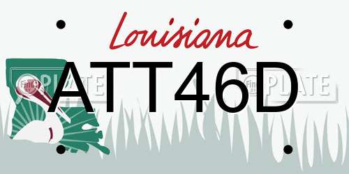 ATT46D Louisiana License Plate