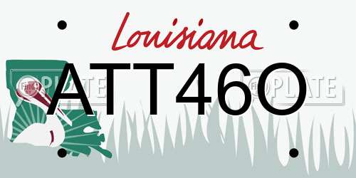 ATT46O Louisiana License Plate