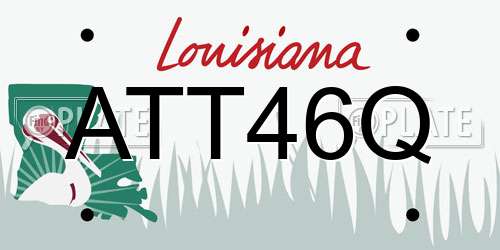ATT46Q Louisiana License Plate