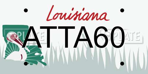 ATTA60 Louisiana License Plate