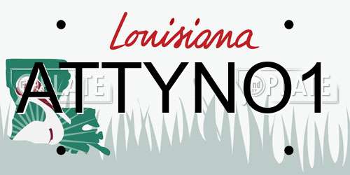 ATTYNO1 Louisiana License Plate