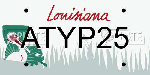 ATYP25 Louisiana License Plate