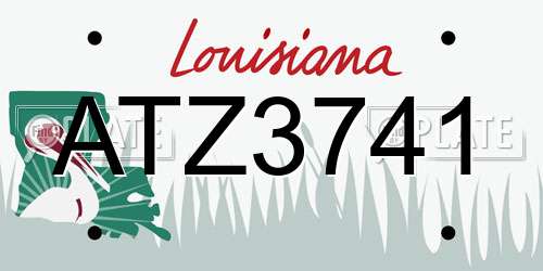 ATZ3741 Louisiana License Plate