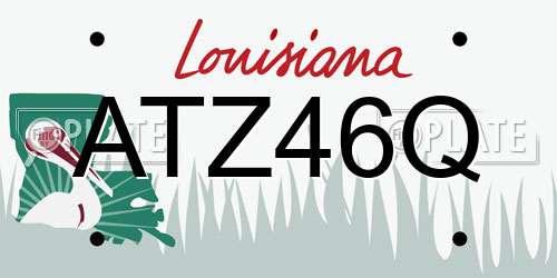 ATZ46Q Louisiana License Plate