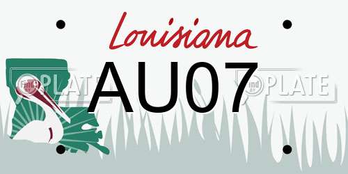 AU07 Louisiana License Plate