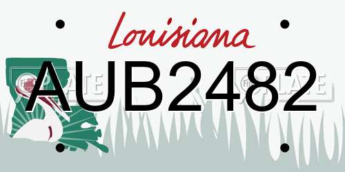 AUB2482 Louisiana License Plate