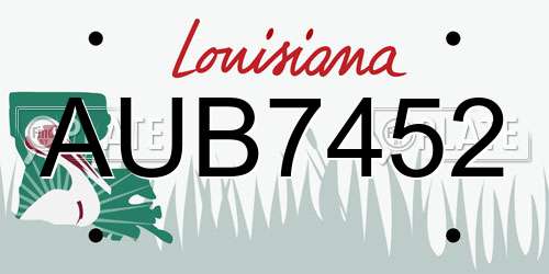 AUB7452 Louisiana License Plate