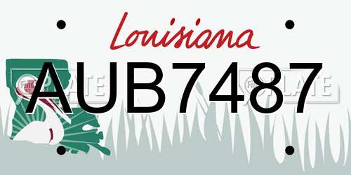 AUB7487 Louisiana License Plate