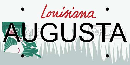 AUGUSTA Louisiana License Plate