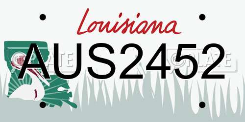 AUS2452 Louisiana License Plate