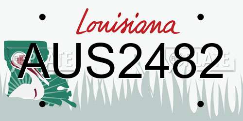 AUS2482 Louisiana License Plate
