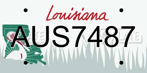 AUS7487 Louisiana License Plate