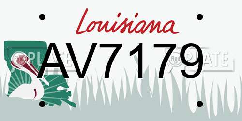 AV7179 Louisiana License Plate