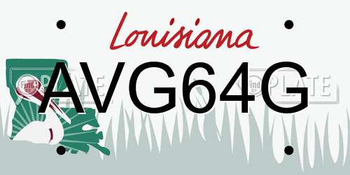 AVG64G Louisiana License Plate