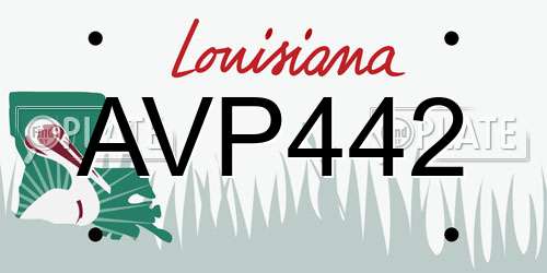AVP442 Louisiana License Plate