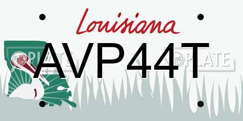 AVP44T Louisiana License Plate