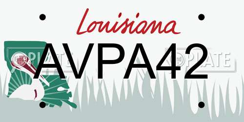 AVPA42 Louisiana License Plate