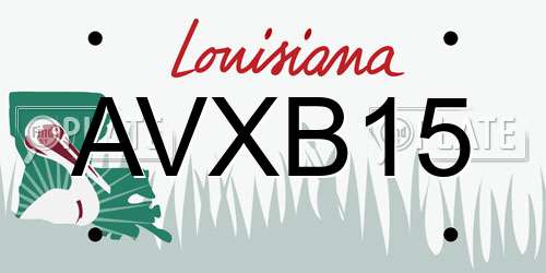 AVXB15 Louisiana License Plate