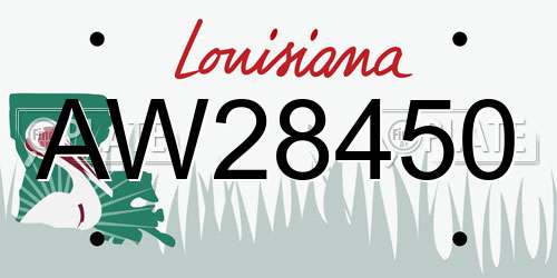AW28450 Louisiana License Plate