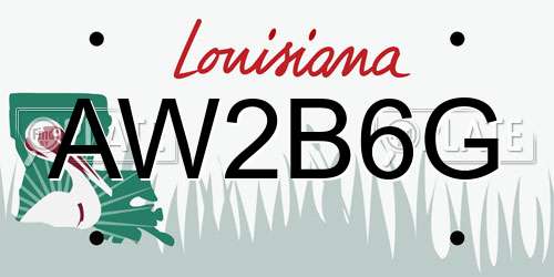 AW2B6G Louisiana License Plate