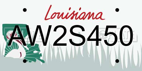AW2S450 Louisiana License Plate