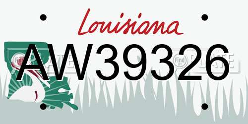 AW39326 Louisiana License Plate